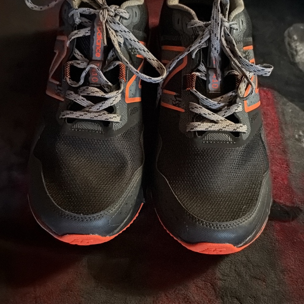 New Balance Men’s Black and Orange Athletic Sneakersmens new balance tennis shoe
